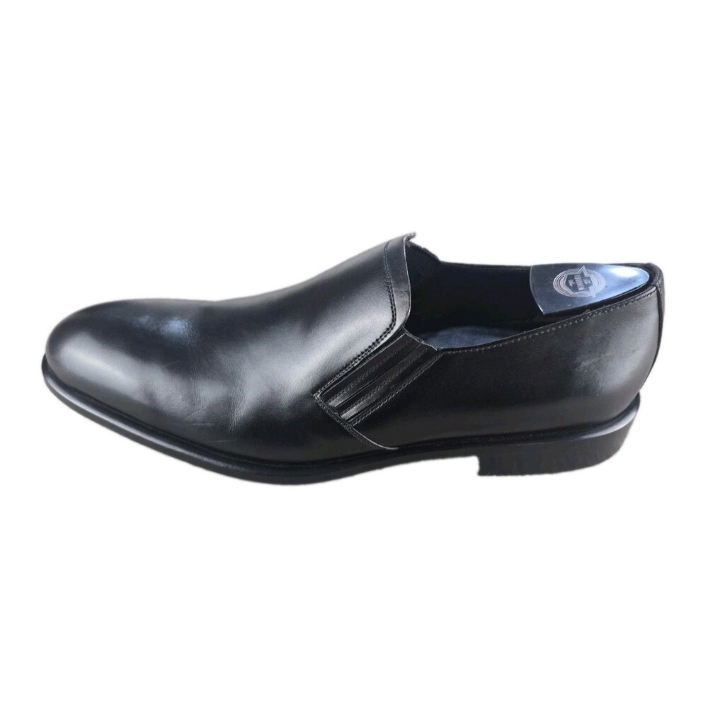 Bruno Magli Beltram Dress Shoes Loafers Men Sz 10.5M Black Leather Slip-On Italy